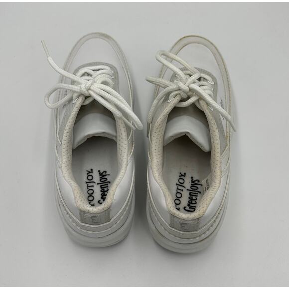 NWD FootJoy GreenJoys Womens Size 6 White Leather Golf Shoes Cleats Lace Up - Picture 7 of 11